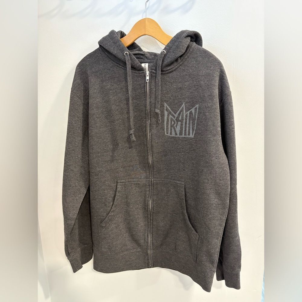 TRAIN 2025 Summer Concert Sweatshirt Charcoal Full-Zip Hoodie